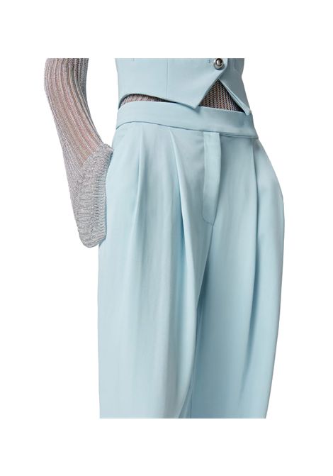 Pantalone Pinko donna Montano 103235 A213 Celeste viscosa cady gamba ampia pinces tasche vita regular PINKO | Pantalone | 103235 A213E28